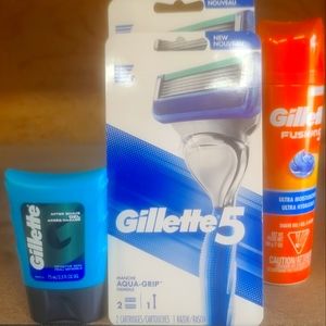 Men's Razors x2, shaving gel and after shave gel